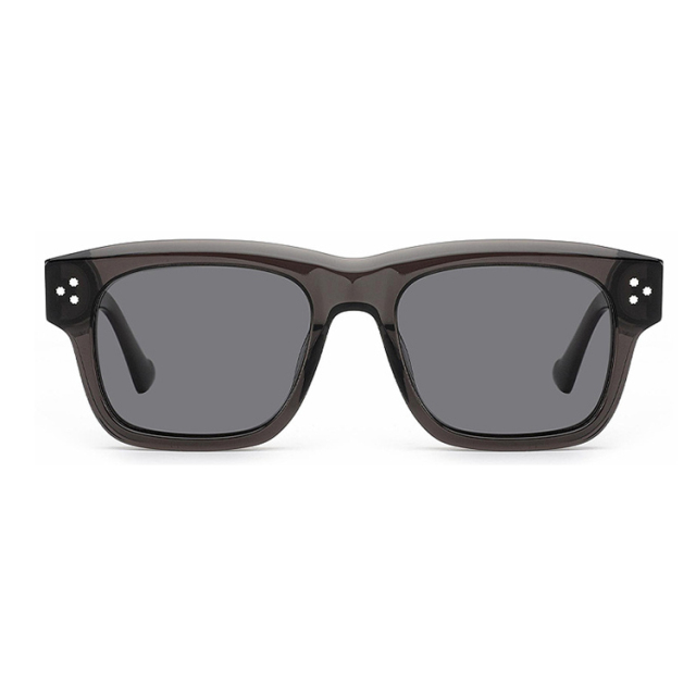 Unisex Black Rivet Square Polarized Sunglasses AT9033 | Ajaoptical
