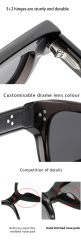 Unisex Black Rivet Square Polarized Sunglasses AT9033 | Ajaoptical