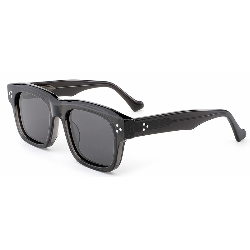Unisex Black Rivet Square Polarized Sunglasses AT9033 | Ajaoptical