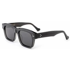 Unisex Black Rivet Square Polarized Sunglasses AT9033 | Ajaoptical