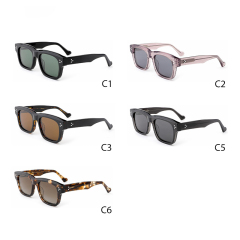 Unisex Black Rivet Square Polarized Sunglasses AT9033 | Ajaoptical