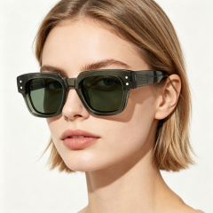 Transparent Green Rivet Polarized Sunglasses AT9052 | Ajaoptical