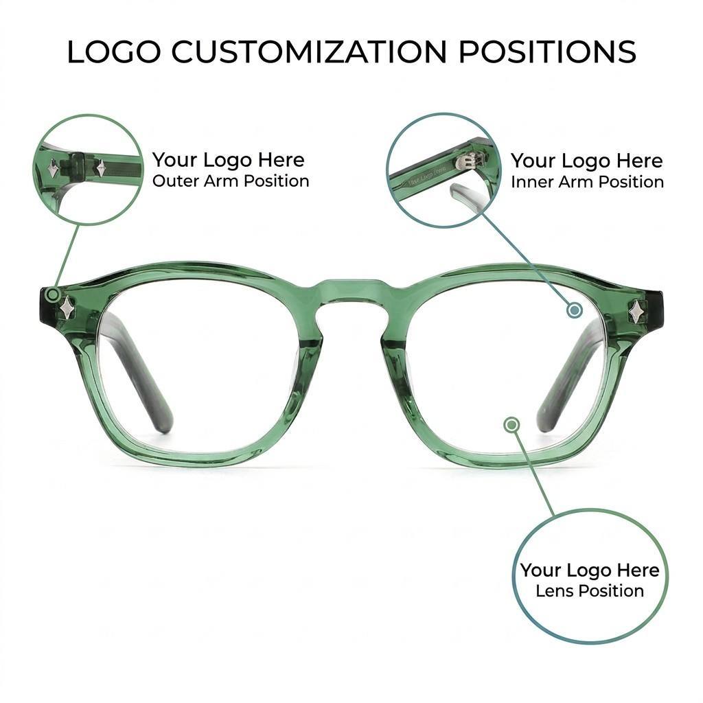 Transparent Green Round Acetate Optical Frame F3301 | Ajaoptical