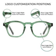 Transparent Green Round Acetate Optical Frame F3301 | Ajaoptical