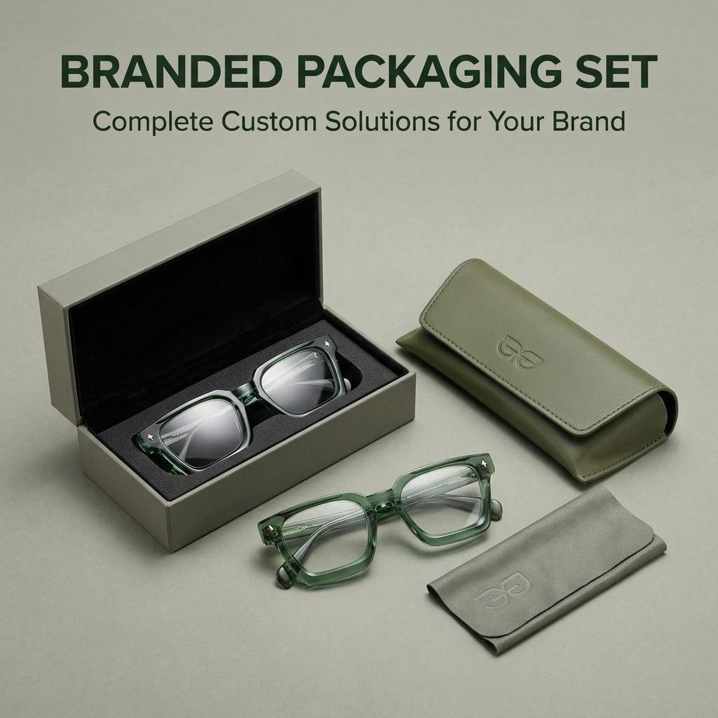 Transparent Green Square Acetate Optical Frame F3302 | Ajaoptical