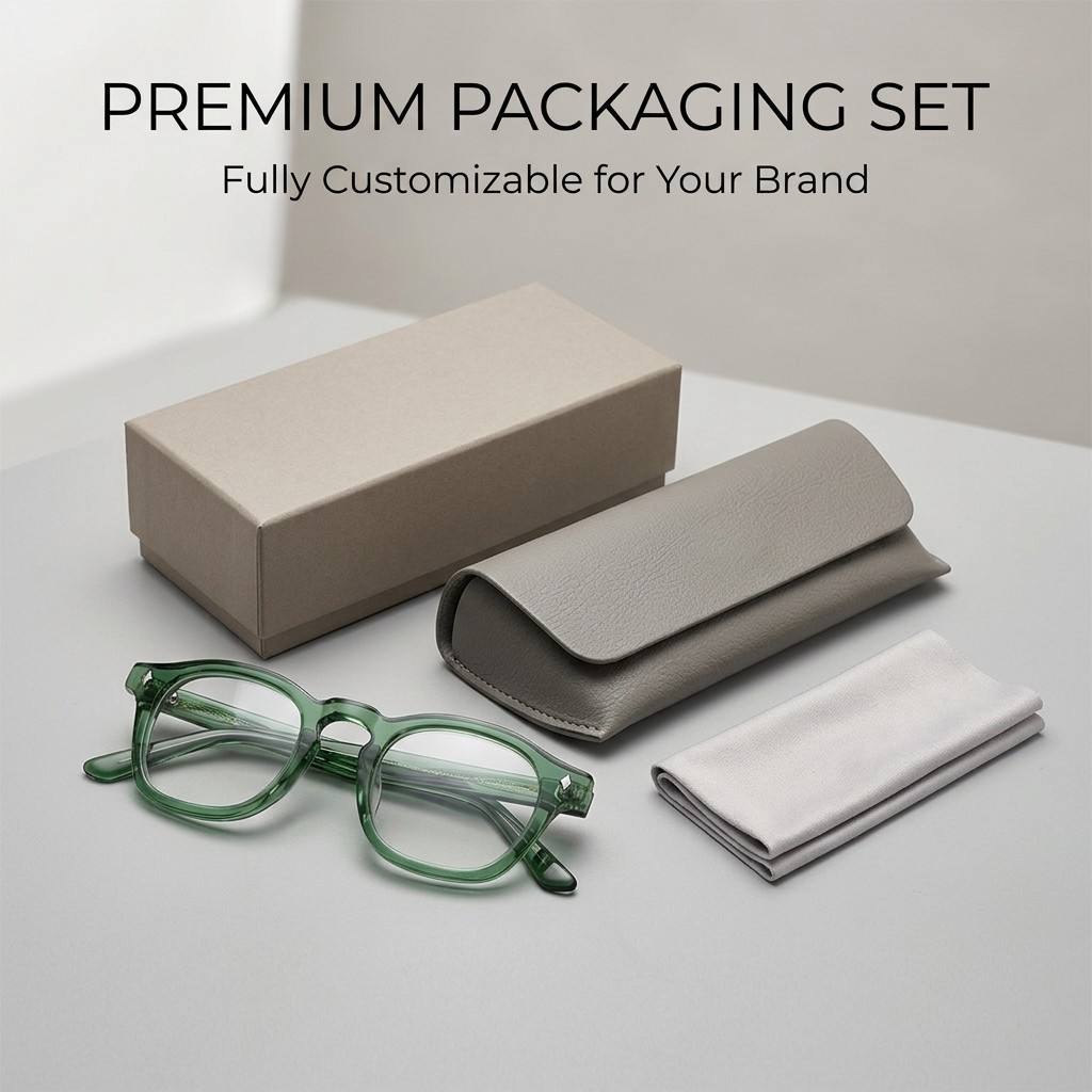Transparent Green Round Acetate Optical Frame F3301 | Ajaoptical