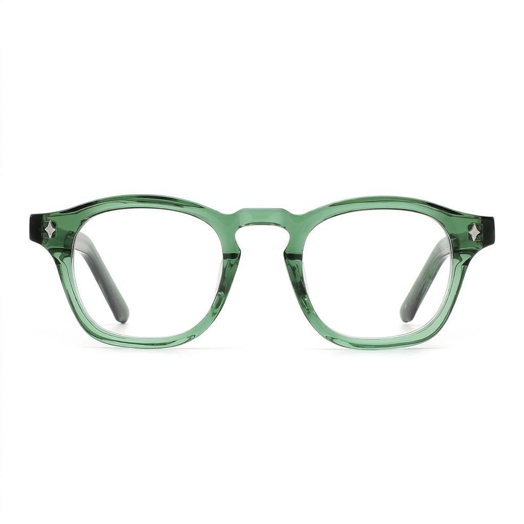 Transparent Green Round Acetate Optical Frame F3301 | Ajaoptical