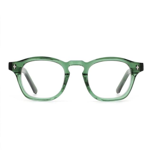 Transparent Green Round Acetate Optical Frame F3301 | Ajaoptical
