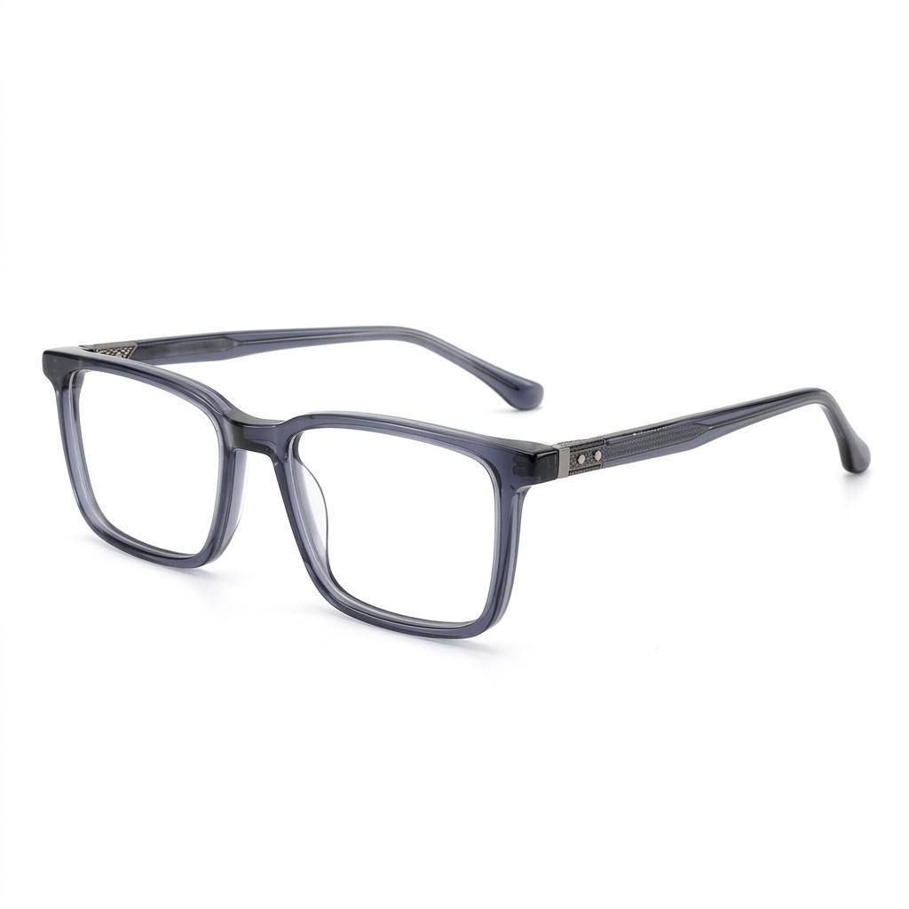 Transparent Navy Square Acetate Optical Frame F3320 | Ajaoptical