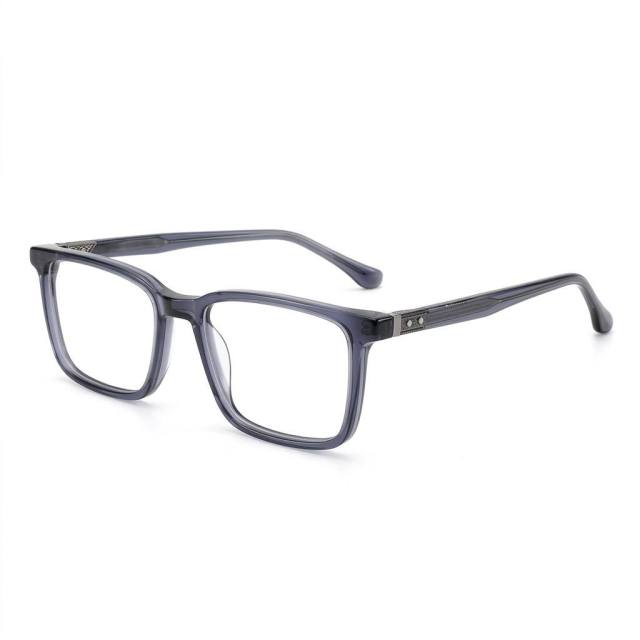 Transparent Navy Square Acetate Optical Frame F3320 | Ajaoptical