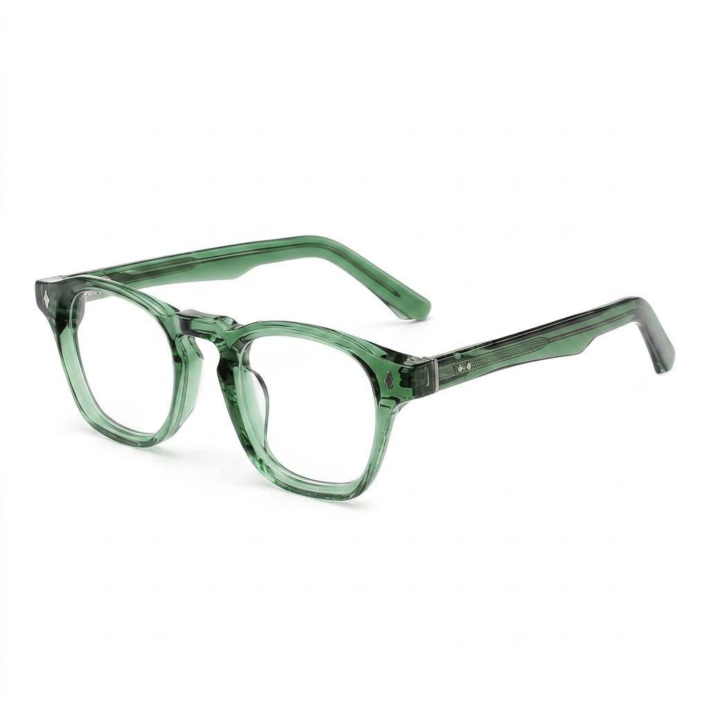 Transparent Green Round Acetate Optical Frame F3301 | Ajaoptical