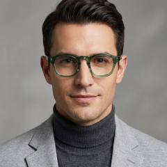 Transparent Green Round Acetate Optical Frame F3301 | Ajaoptical