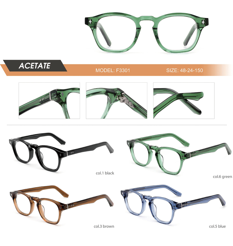 Transparent Green Round Acetate Optical Frame F3301 | Ajaoptical