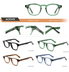 Transparent Green Round Acetate Optical Frame F3301 | Ajaoptical