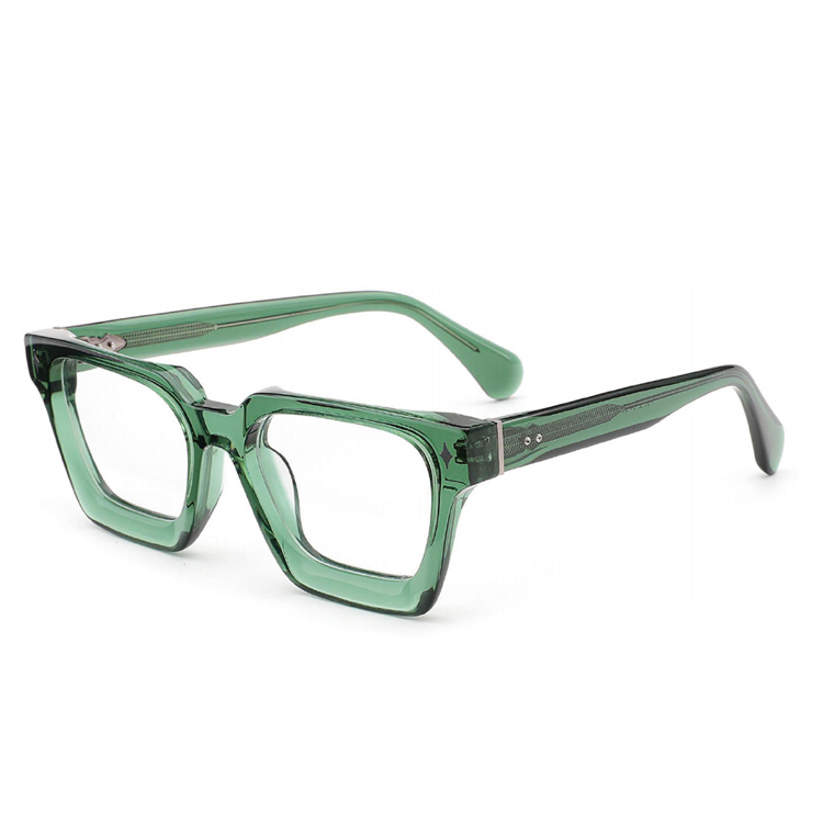 Transparent Green Square Acetate Optical Frame F3302 | Ajaoptical