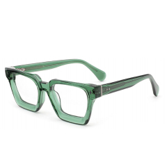 Transparent Green Square Acetate Optical Frame F3302 | Ajaoptical