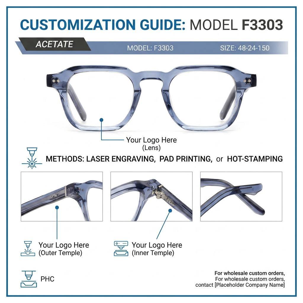 Round-Corner Square Acetate Optical Frame F3303 | Ajaoptical