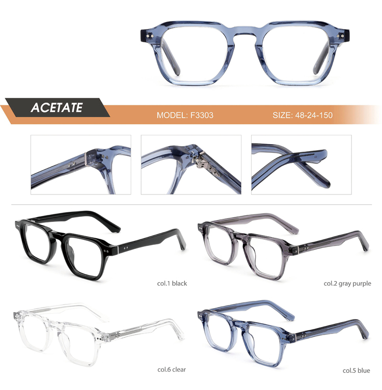 Round-Corner Square Acetate Optical Frame F3303 | Ajaoptical