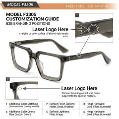 Transparent Grey Square Acetate Optical Frame F3305 | Ajaoptical