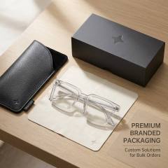 Transparent Grey Square Acetate Optical Frame F3305 | Ajaoptical