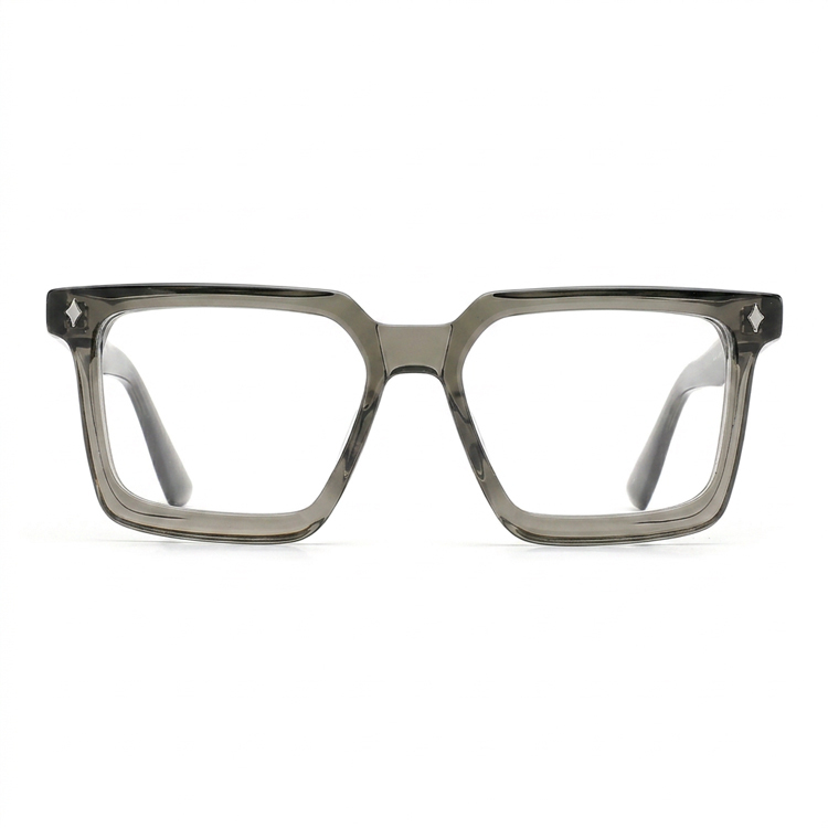 Transparent Grey Square Acetate Optical Frame F3305 | Ajaoptical