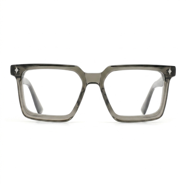 Transparent Grey Square Acetate Optical Frame F3305 | Ajaoptical