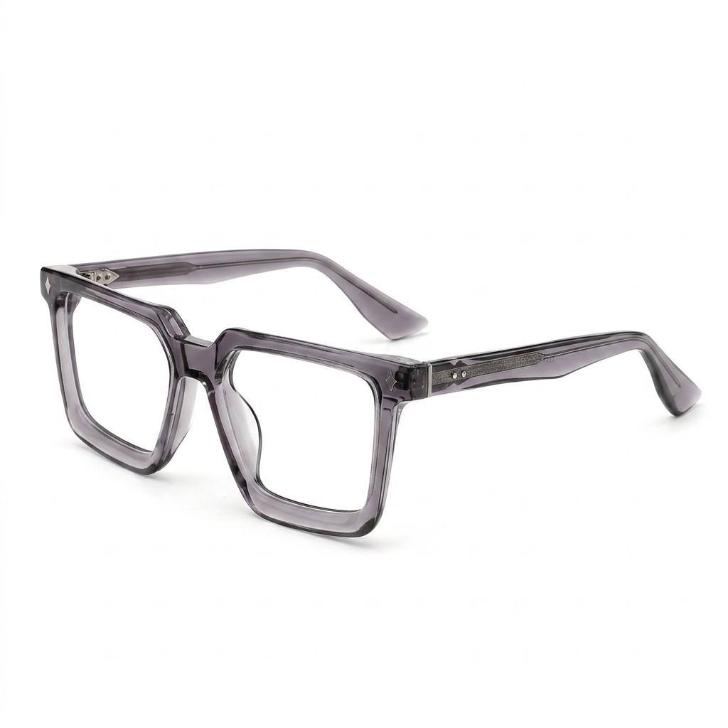 Transparent Grey Square Acetate Optical Frame F3305 | Ajaoptical