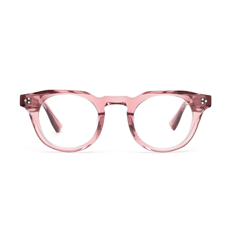 Transparent Pink Round Acetate Optical Frame F3306 | Ajaoptical