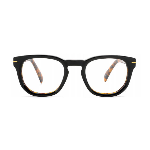 Two-Tone Black Tortoise Round Acetate Optical Frame F3308 | Ajaoptical