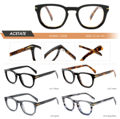 Two-Tone Black Tortoise Round Acetate Optical Frame F3308 | Ajaoptical