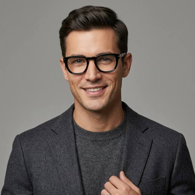 Two-Tone Black Tortoise Round Acetate Optical Frame F3308 | Ajaoptical