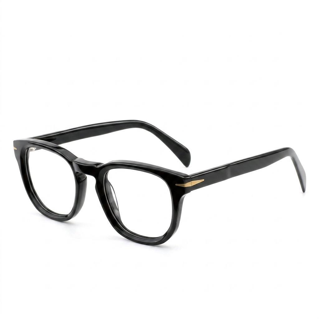 Two-Tone Black Tortoise Round Acetate Optical Frame F3308 | Ajaoptical