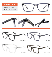 Transparent Navy Square Acetate Optical Frame F3320 | Ajaoptical