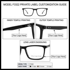 Solid Black Square Acetate Optical Frame F3322 | Ajaoptical