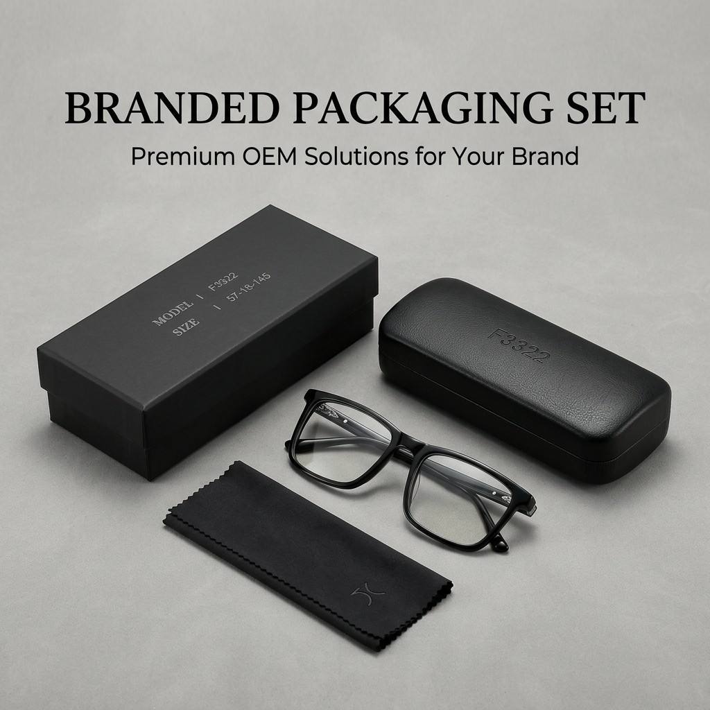 Solid Black Square Acetate Optical Frame F3322 | Ajaoptical