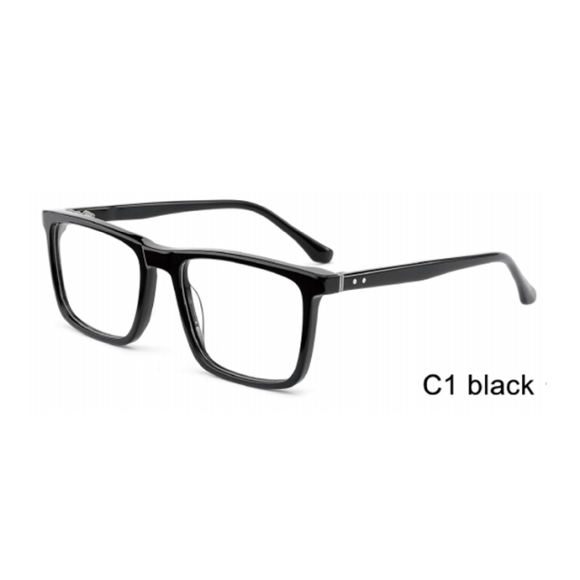 Solid Black Square Acetate Optical Frame F3322 | Ajaoptical