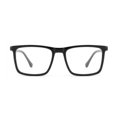 Solid Black Square Acetate Optical Frame F3322 | Ajaoptical