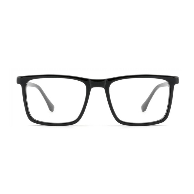 Solid Black Square Acetate Optical Frame F3322 | Ajaoptical