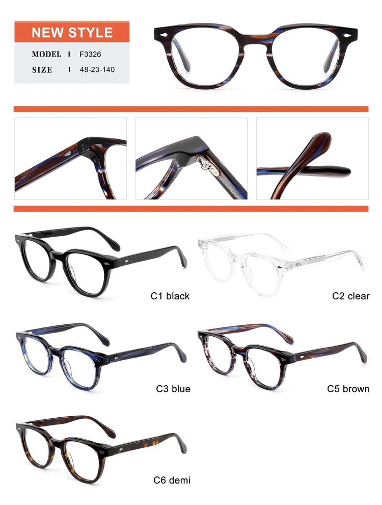 Tortoise Round Acetate Optical Frame F3326 | Ajaoptical