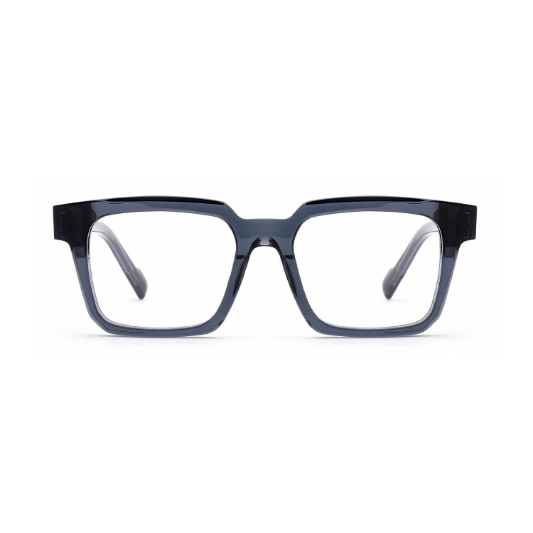 Transparent Navy Square Acetate Optical Frame F3327 | Ajaoptical