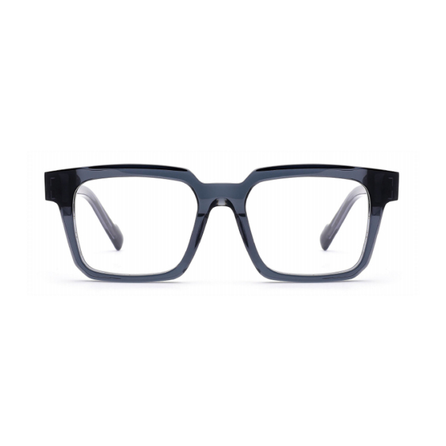 Transparent Navy Square Acetate Optical Frame F3327 | Ajaoptical