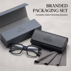Transparent Navy Square Acetate Optical Frame F3327 | Ajaoptical