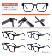 Transparent Navy Square Acetate Optical Frame F3327 | Ajaoptical
