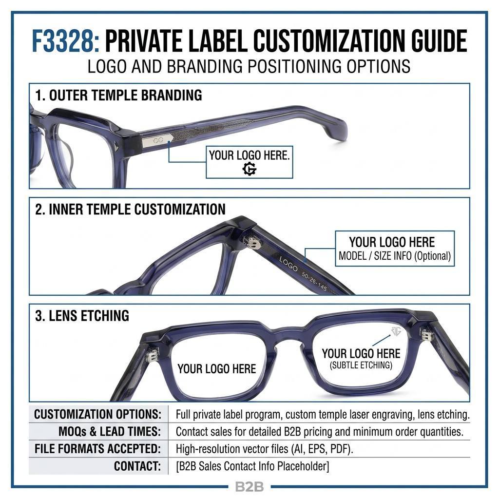Transparent Navy Square Acetate Optical Frame F3328 | Ajaoptical