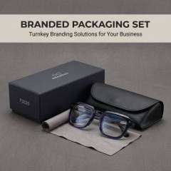 Transparent Navy Square Acetate Optical Frame F3328 | Ajaoptical