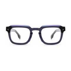 Transparent Navy Square Acetate Optical Frame F3328 | Ajaoptical