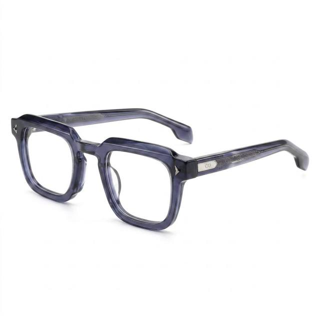 Transparent Navy Square Acetate Optical Frame F3328 | Ajaoptical