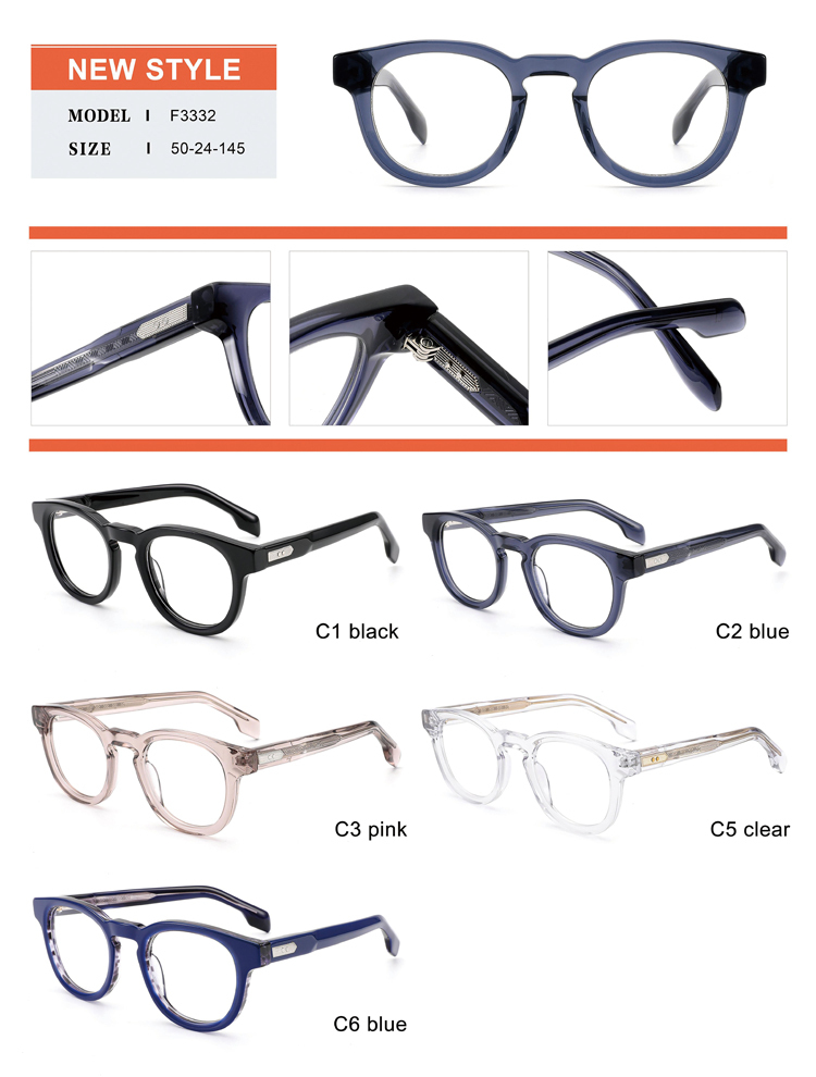 Vintage Round Acetate Optical Eyeglass Frame F3332 | Ajaoptical