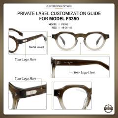 Geometric Round Acetate Optical Eyeglass Frame F3350 | Ajaoptical