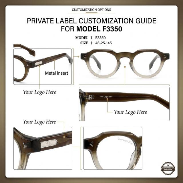 Geometric Round Acetate Optical Eyeglass Frame F3350 | Ajaoptical